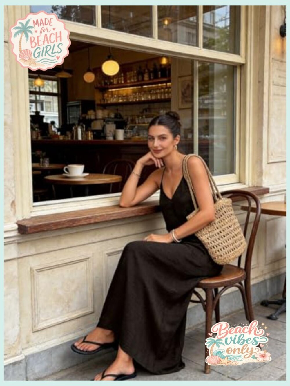Backless Linen Maxi Dress - Open Back Summer Sundress Beach V-Neck Sleeveless - Picture 3 of 7